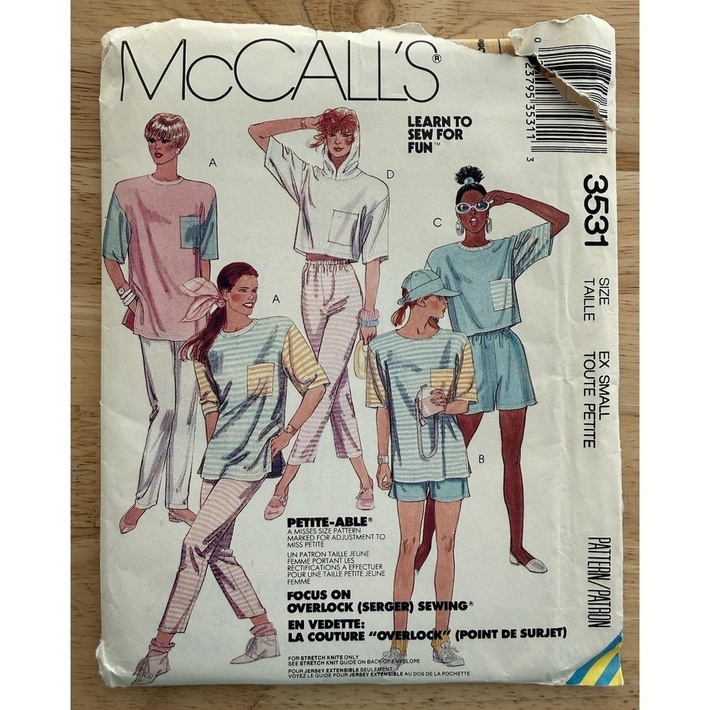 McCall's Learn‎ To Sew Pattern 3531 Misses' Top Pants Shorts Size XS (6-8) UC FF